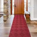 Runner Rugs 2FTx6FT Indoor Outdoor Hallway Runner Rubber Backing Non-Slip Carpet Washable Area Rugs Custom Sizes for Entryway Kitchen Bathroom Laundry Room Balcony Patio Red