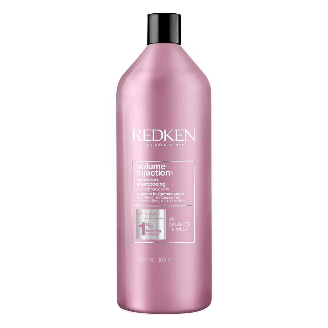 Redken Volume Injection Shampoo For Fine Hair - Adds Lift & Body, Volumizing & Detangling Without Weighing Down, Paraben Free (33.8 Fl Oz (Pack of 1))