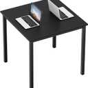 Need Small Square Dining Table- 31-1/2'' Sturdy and Heavy Duty Writing Desk for Small Spaces and Writing Table Desk Breakroom Table, Black Color