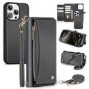 BLISLIAR Wallet Case for iPhone 16 Pro with Card Holder/Crossbody Wallet/Strap,[RFID Blocking][Magnetic] PU Leather Shockproof Protective Cover iPhone 16 Pro Phone Case,6.3in,Black
