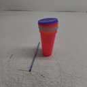 Suertestarry Plastic Tumblers with Lids and Straws Water Bottle Iced Coffee Travel Mug Cup Reusable Cups Perfect for Parties, Birthdays, 24oz-3 cup 5Lids  (Bright Glitter)