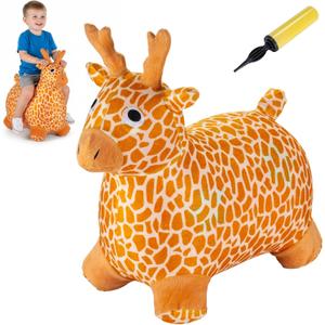 Bouncy Giraffe Pals for Kids, Plush Bouncy Toy, Ride on Toys for Toddlers, Bouncing Toy Hopper Toy, Toys and Gifts for Boys and Girls Aged 2, 3, 4, 5