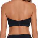 Woobilly Strapless Bra, Non-Slip Convertible Full Support Push Up Bras, Non Padded Side Smoothing Bra Bandeau (Black, M)