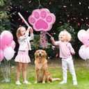 WERNNSAI Pink Dog Paw Piata - Dog Piata Pet Theme Party Games Pink Girl Style Puppy Paw Party Decorations Animal Party Supply for Kids Birthday with Blindfold