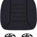 Car Seat Cushion Pad, Memory Foam Automotive Butt Cushion with Non-Slip Silicone Bottom, Breathable Driver Seat Protector for Vehicle, Home and Office Chairs (Black)