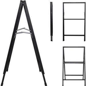 Metal Sign Stand Sidewalk Sign - Heavy Duty Slide-In Folding A Frame Double Sided Outdoor Commercial Signs Poster Display Easel Pedestal Holder Floor Sign Stand Metal Sign Stand Sidewalk Sign - Heavy Duty Slide-In Folding A Frame Double Sided Outdoor Commercial Signs Poster Display Easel Pedestal Holder Floor Sign Stand