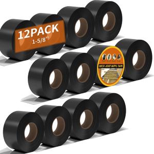 12 Pack Deck Joist Tape, 1-5/8" x 50' Deck Butyl Tape,Waterproof Joist Tape, Weather Resistance Flashing Tape for Repairing Seal Protect Beams and Wood Decks