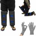Toe Knee Crawler Knee Pads for Attic Work with Free Gloves 60 High-Density Foam Shin Protection, Non-Slip Wide Straps, Lightweight Crawling Gear for Construction, Insulation & Flooring
