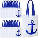 24 Pcs Large Anchor Totes for Summer Cruise Bags Nautical Party Favors Non Woven Cruising Totes for Cruise Wedding Party