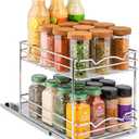 Pull Out Cabinet Organizer for Spices, Cans - Heavy Duty with Pull Out Spice Rack- Cabinet Pull Out Shelf for Cans,Dishes, Etc, 8-1/2"W x10-3/8"Dx8-7/8"H, Chrome
