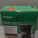 Tastyle Single Serve Coffee Maker, Iced and Hot Coffee Machine for K Cup & Grounds, Compact Design, 40oz Removable Water Reservoir, 6 to 24 Oz Brew Sizes, Fits 7.3" Travel Mug, Black
