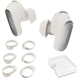 AhaStyle Ear Hooks for Bose QuietComfort Ultra Earbuds 2nd Gen (2025) & QuietComfort Ultra Earbuds (2023)Added Portable Storage Box 3 Pairs S/M/L Silicone Anti-Slip Sport Wingtip Covers Accessories