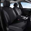 Coverado Car Seat Covers Full Set, Automotive Seat Covers 5-piece, Leather Car Protectors 5 Seats, Black Auto Seat Covers Spill-Proof Design Universal Fit for SUV, Vans, Sedan, Truck
