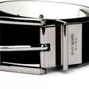 kate spade new york womens 1.25 Inch Reversible Belt (Large, Black / Nickel)