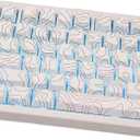 Sumgsn 131 Keys White Topographic Keycaps PBT Dye Sub Side Printed Custom keycaps 75 Percent Cherry Profile Fit for Mechanical Keyboard Cherry Mx Switches