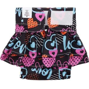 CuteBone Female Dog Diapers with Skirts 3 Pack Reusable Puppy Dresses Pants for Heat Cycle Period S