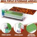 Empty Acrylic Mahjong Case Mahjong Storage Box for American Tiles and Mahjongs Cards Transparent Display Box for Mahjongs Tiles Accessories Supplies (Large,Tortoise 4 Compartment)