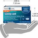 2 x Amazon Basic Care Nighttime Sleep Aid Tablets for Adults, Doxylamine Succinate 25 mg, 96 Count