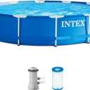 INTEX 28211EH Metal Frame Above Ground Swimming Pool Set: 12ft x 30in  Includes 530 GPH Cartridge Filter Pump  Puncture-Resistant Material  Rust Resistant  1718 Gallon Capacity (Blue)