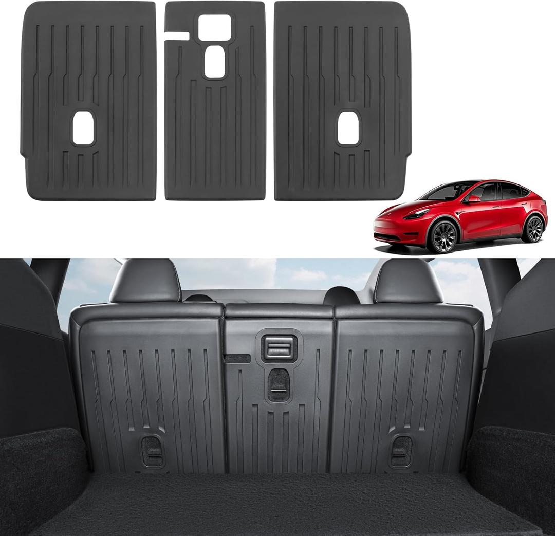 for Tesla Model Y Rear Back Seat Protector [Durable Upgraded TPE] Second Row Seats Back Cover,Waterproof Backrest Mats fit for 2021-2025 Tesla Model Y 5-Seater Accessories (Not Fit Juniper)