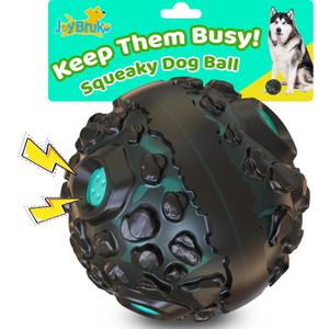 Dog Ball for Aggressive Chewers - Interactive Dog Toy Giggle Balls Fun Squeaky Sound to Keep Them Busy, Durable for Small Medium Large Breeds, Rubber Chew Toy As Seen on TV, Black & Lake Blue