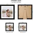 Hongkee 12x12 Picture Frame Set of 4 - Made of Glass and Black Wooden Frame, Display Square Pictures 10x10 with Mat or 12 x 12 without Mat, Desktop & Wall Collage Photo Frame, 12x12 in