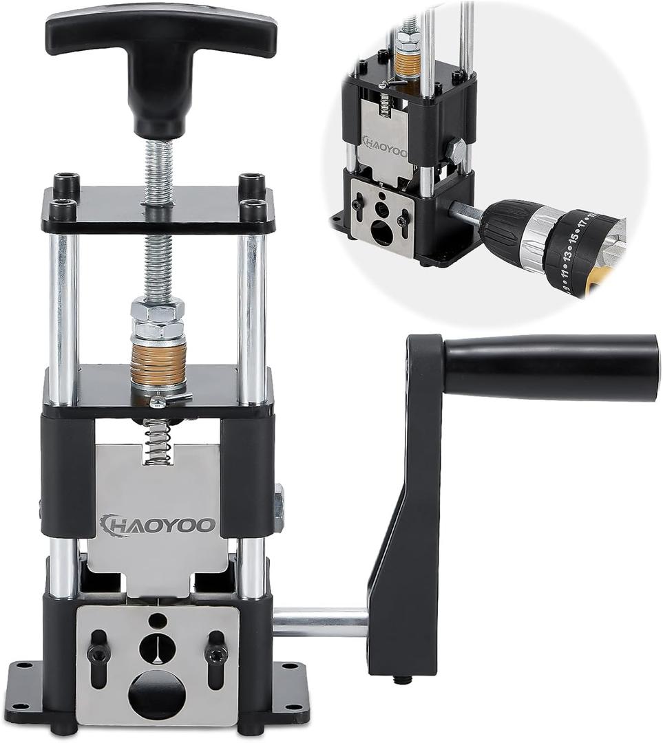 Wire Stripper Machine, Drill-Powered/Manual Two-In-One Wire Stripper Tool, Wire Stripping for 0.06"-1"(1.5~25 mm) Scrap Wire, Wire Stripping Tool for DIY Cable Copper (Black)