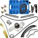 Timing Chain Kit with Water Pump & 303-1248 Camshaft Holding Tool with Timing Alignment Holder Tool Fit for Ford Explorer/Edge/Taurus/Flex 2011-2019, 3.5L 3.7L V6,Timing Chain Set for BL3Z6268A