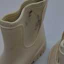 Womens Rain Boots Ankle Waterproof Garden Shoes Fashion Wellington Rubber Rainboots Slip-Resistant Work Shoes for Outdoor Work (9, White)