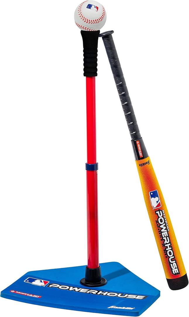 Franklin Sports MLB Adjust-A-Hit T-Ball Set Blue/Red, 5-18 Years Includes Tee, Ball, & Bat
