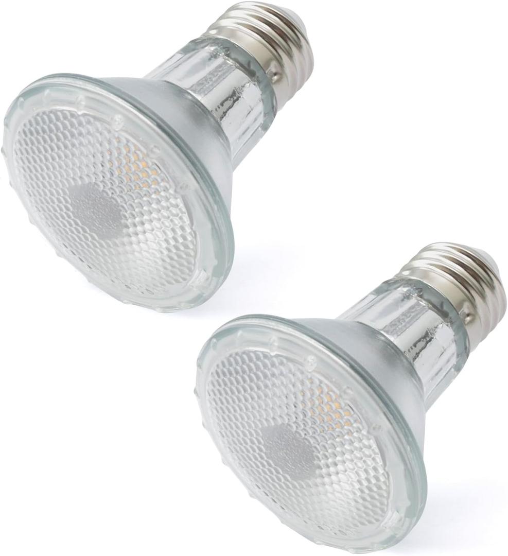 2 Pack PAR20 7W Range Hood Bulbs E26 120V Dimmable 3000K 595LM Replacement for 60W Lights for Kitchen Appliances Track & Ceiling Lighting