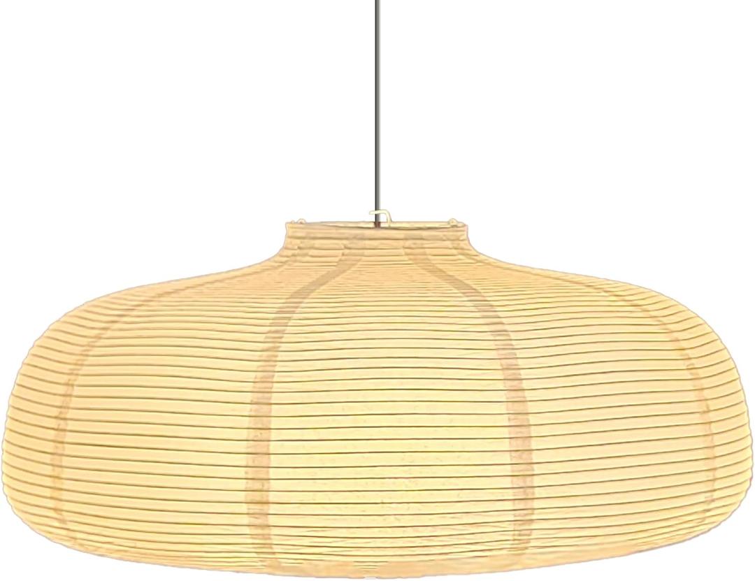 (22.05Inch) Large Paper Lantern, White Pumpkin Paper Lamp Shade, Handmade Folding Hanging Paper Lamp Shade, Suitable for Indoor Ceiling Light Decor (22.05)