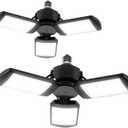 LED Garage Lights - 4000 Lumen 6500K Daylight 40W, Deformable Three Leaf Garage Organization Ceiling Lighting, Pack of 2