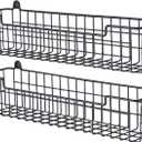 Spice Rack Organizer Wall Mount, Spice Organization Storage Shelf for Cabinet Door, 2 Packs Wall Spice Rack Saving Space for Kitchen, Black