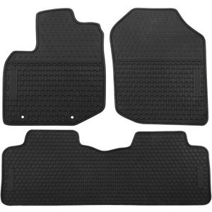 Car Floor Mats Custom Fit for Honda Fit 2009-2013 Black Rubber All Weather Protection Auto Floor Liners Heavy Duty Odorless
