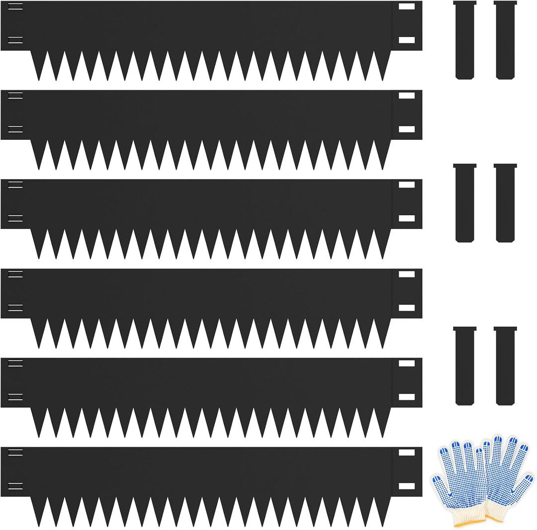10 Inch Metal Landscape Edging, 40" L x 10" H Garden Edging - Bendable Metal Edging with 6 Clips Edging for Landacaping Lawn Yard (20Ft Total, Black)