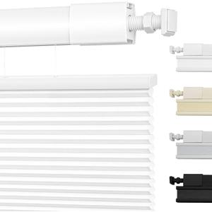 Custome No Tools No Drill Shades for Indoor Window Light Filtering Top Down Bottom Up Cordless Cellular Shades Easy Install Color-Matched Honeycomb Window Blinds for Home Office, White