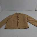 Tankaneo Womens Short Pea Coats Oversized Long Sleeve Button Down Casual Bomber Jackets with Pockets, Size M 