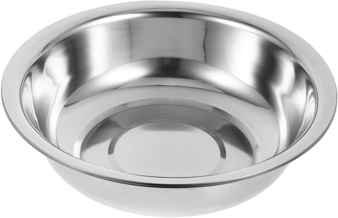 Stainless Steel Basin 10.6 Inch Multi-Use Mixing Bowl for Kitchen Laundry Bathroom Wash Basin for Fruits Vegetables Soup Egg Beating and Foot Soaking