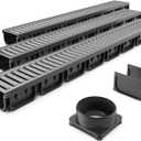 Vodaland - 4 Inch Easy 2 Premium Trench Drain Channel - Galvanized Stamped Steel Grating (3)