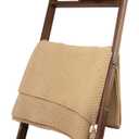 Blanket Ladder, 5-Tier Wooden Quilt Stand, Decorative Ladder Shelf, Leaning Shelf, Wall Leaning Blanket Ladder Towel Storage Rack for Living Room (Brown)