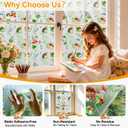 Countewol Privacy Window Films Stain Glass Cling No Glue Anti-UV Window Sticker for Bathroom Bedroom Living Room(Forest Textured 70.86" L*24.4" W)