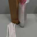 Baderke 25 Sets Plastic Parfait Cups with Red Plastic Soda Spoons and Paper Straws Disposable Root Beer Float Cups Clear Milkshake Mugs for Ice Cream Sundae Yogurt Party Drinks (12oz)