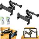 2026 Car Headrest Tablet Holder 2 Pack, (3 in 1 Extension Arm) Tablet Mount for Car Backseat, for Phone iPad Pro Air Mini Galaxy, for Most Tablets/Phones, Fits Larger Tablets - Black