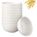 Quatish  24 PCS Unbreakable Cereal Bowls,Dishwasher & Microwave Safe Wheat Straw Bowls, Easy-to-Clean Lightweight Desserts & Soup Bowl, Portable for Picnics ，Snack Plastic Bowls Set,Beige