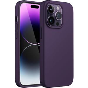 JETech Silicone Case for iPhone 14 Pro 6.1-Inch, Silky-Soft Touch Full-Body Protective Phone Case, Shockproof Cover with Microfiber Lining (Deep Purple)