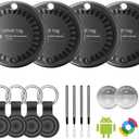 Air Tags for Android,Air Tags-4 Pack Android,2 Year Battery Life,Air Tracker Tags with 4 Case,Google Find Trackers for Google'S Find Hub App,IP65 Waterproof Luggage Tracker for Keys, 3 pack