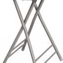 Lavish Home Folding Stool - Backless 24-Inch Stool with 225lb Capacity for Kitchen or Rec Room - Portable Indoor Counter Bar Stools (White)