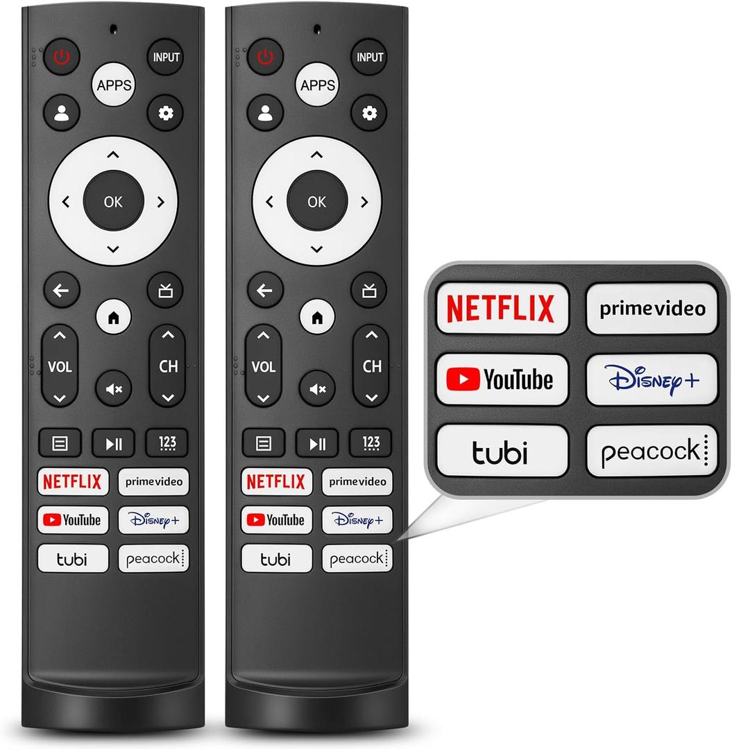 Pack of 2 for Hisense TV Remote Replacement, Compatible with Hisense Google UHD ULED QLED 4K Smart TVs