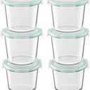 3 Cup Glass Meal Prep Containers With Turquoise Lids, Airtight 23oz glass Storage Container Set, Heat-Resistant BPA-Free for feeding the Southern Starter, Microwave, Dishwasher, Freezer Safe (Pack of 4)